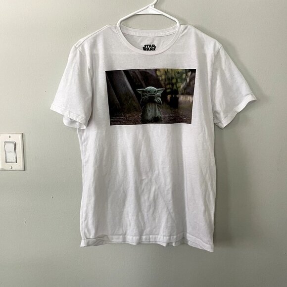 Star Wars white graphic tee t-shirt classic casual yoda cotton summer - Picture 1 of 5